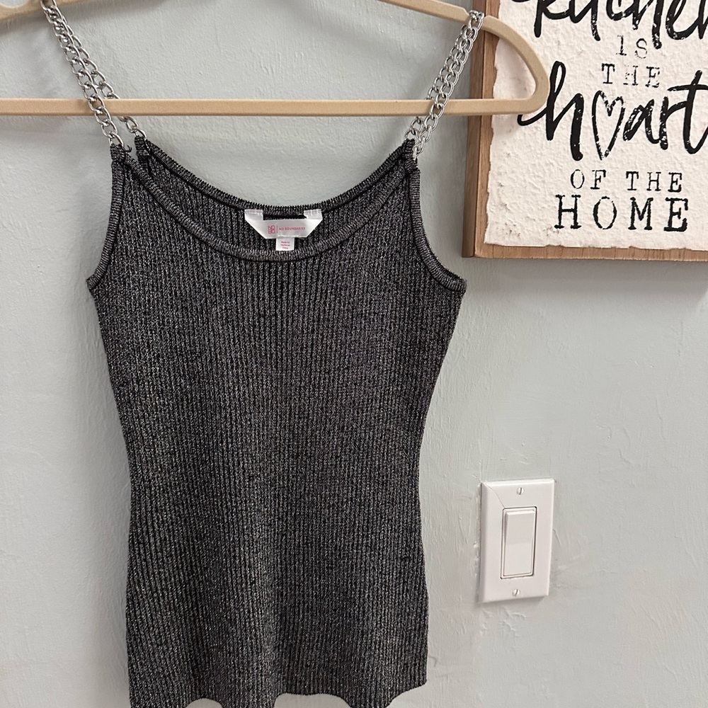 No Boundaries Charcoal Ribbed Tank Top